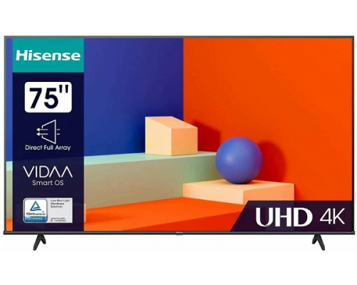 75" Телевизор Hisense 75A6K, 4K Ultra HD, черный