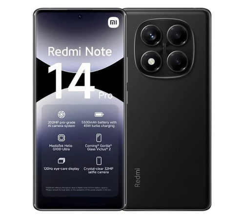 Redmi Note 14 Pro 8/256GB black (полночный черный) Global Version