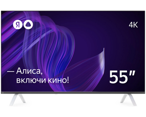 55" Телевизор Яндекс с Алисой 55" (YNDX-00073) 4K Ultra HD, 60 Гц, LED, YaOS