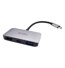 Хаб Type-C WiWU Alpha C2H Type-C - HDMI + Type-C + USB 3.0 Grey